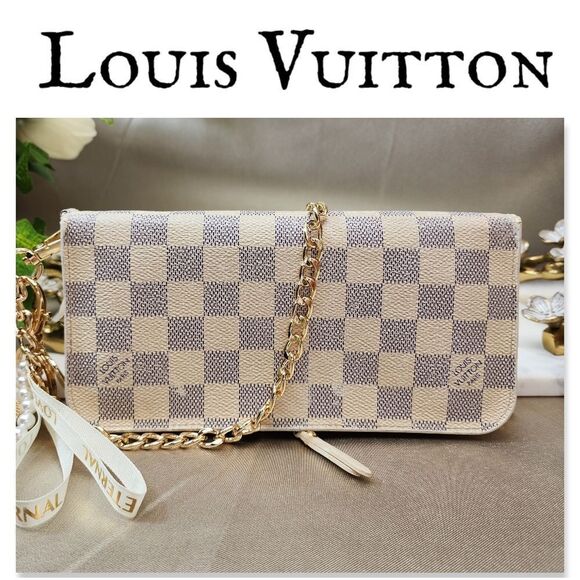 Authentic Louis Vuitton Damier Azur Insolite Wallet w/ Dust Bag and Unbranded Ch - Picture 1 of 17